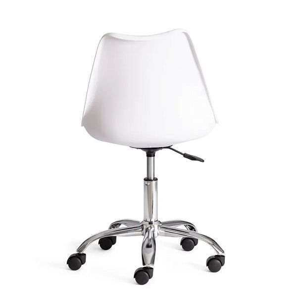 Офисное кресло Тулип/Tulip (мод.106-1), металл/пластик/PU, White (белый) / Chrome (хром) - Вид 4