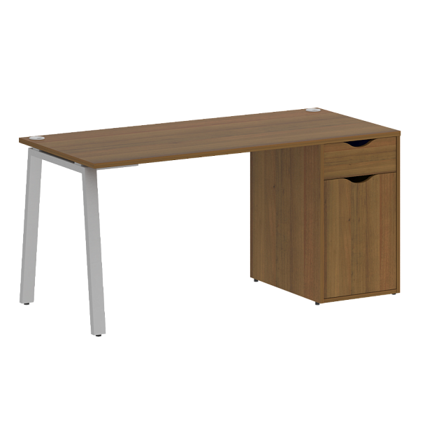 Home Office Стол письменный VR.SP-3-158.1.A Орех/Серый металл 1580*720*750 - Вид 1