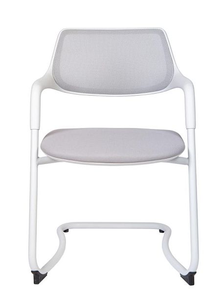 Кресло офисное / Diamond CF / белый пластик / серая сетка / серая ткань - Вид 2