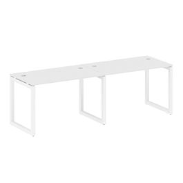 Metal System Quattro Р. ст. на 2 раб. места на О-образном м/к 50БО.СМ-2.2 Белый/Белый металл 2400*720*750 - Фото предпросмотра