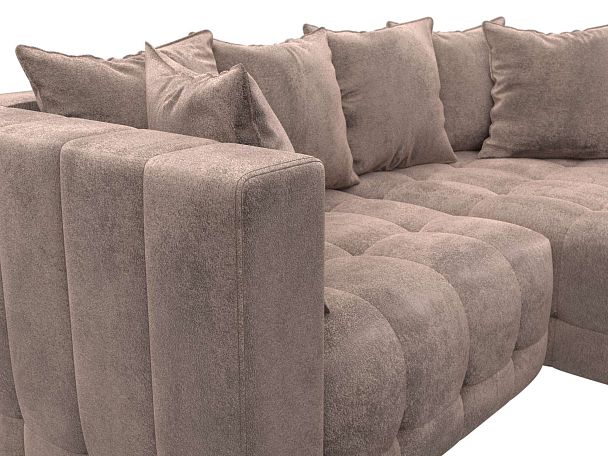 Диван угловой Лига-052 НПБ угол универсальный Велюр бежевый - Вид 4