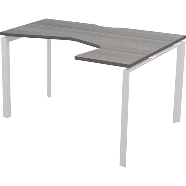 Стол эргономичный правый на металлокаркасе НТМП.П-040.ПР Лиственница/Белый 1400x1000x750 Аргентум-МП - Вид 1