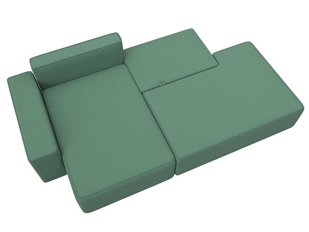 Диван угловой Лига-079 угол левый Рогожка зеленый - Вид 8