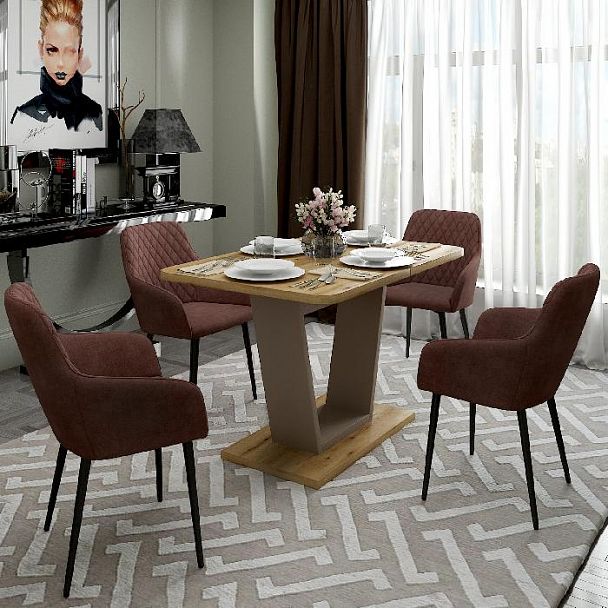 Стол обеденный Verona (120+40) дуб эвок прибрежный/глиняный серый - Вид 7