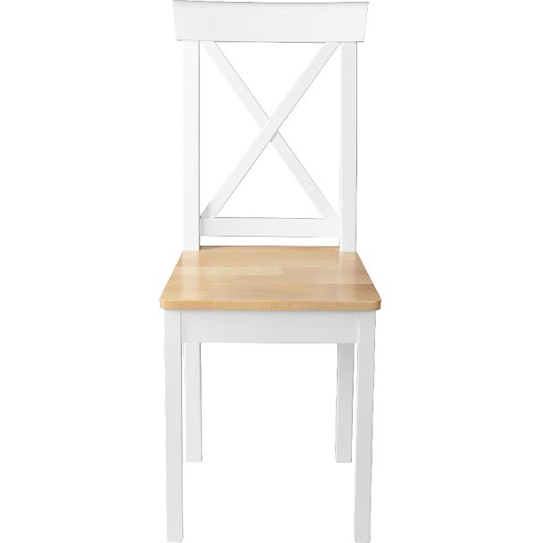 Комплект деревянных стульев с жестким сиденьем Бергольф Белый/Натуральный, 3 шт. - Вид 2
