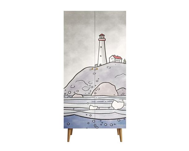 Шкаф малый двухстворчатый Berber принт 51 арт BB08/Print_51 - Вид 1