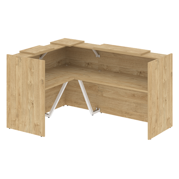 Ресепшн Г-образный "Onix" O.R-K-23 тиквуд светлый/белый - Вид 1