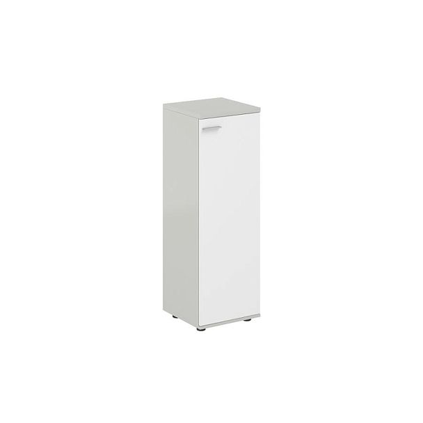 Шкаф средний 400х400х1200, 1 дв., з.ст HDF, правый / корпус: серый бархат; фасад: белый Сигма / Sigma - Вид 1