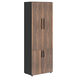 Шкаф высокий широкий VRHCS 80.3 Американский орех/Яшма черный 800х430х2253 VELION VENEER - Фото предпросмотра