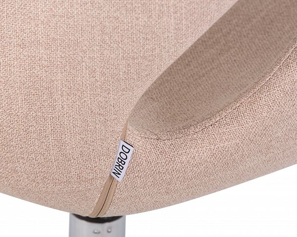 Кресло дизайнерское DOBRIN SWAN (бежевая ткань IF1, алюминиевое основание) - Вид 9