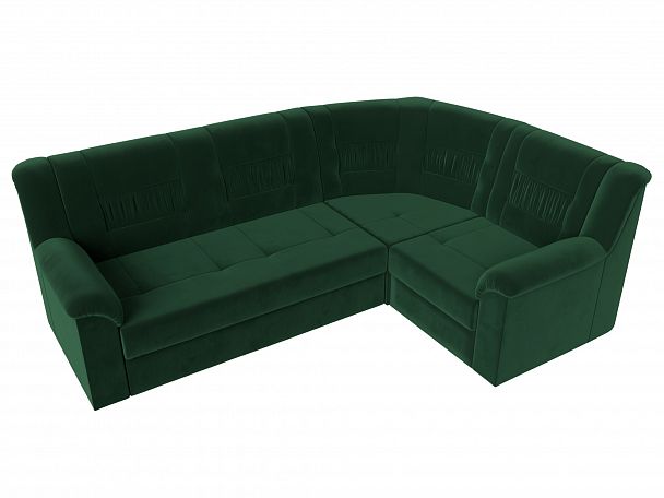 Угловой диван Карелия правый (полностью велюр зеленый) - Вид 5