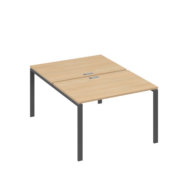 Станция рабочая 2х120 на металлокаркасе UNO A4 А4 Б1 176 БП натуральный дуб / металлокаркас антрацит - Вид 1
