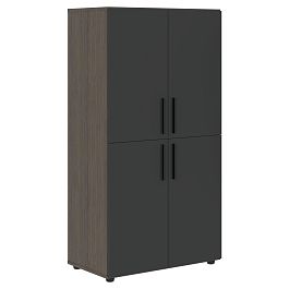 Шкаф средний широкий VMCS 80.4 Яшма черный/Дуб Сильвер 800х430х1517 VELION - Фото предпросмотра