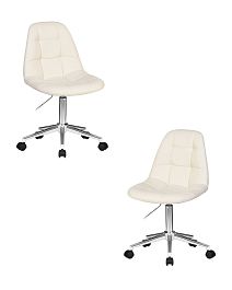 Набор 2 шт Офисное кресло для персонала DOBRIN MONTY (кремовый) - Фото предпросмотра