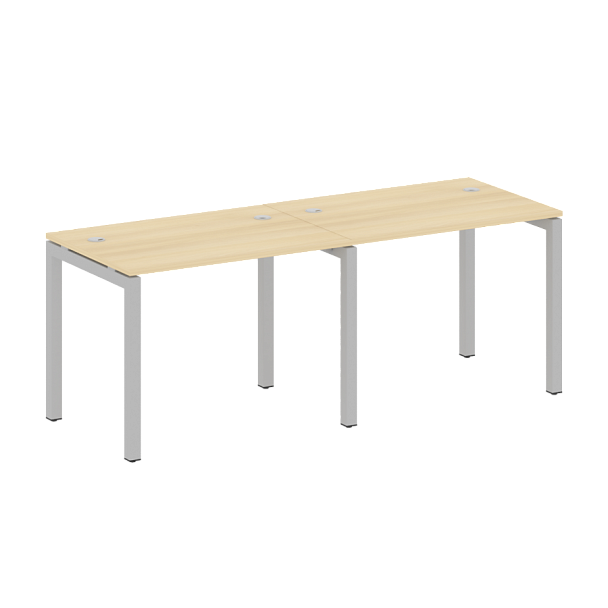 Metal System Quattro Р. ст. на 2 раб. места на П-образном м/к 50БП.СМ-2.1 Акация/Серый металл 2000*720*750 - Вид 1