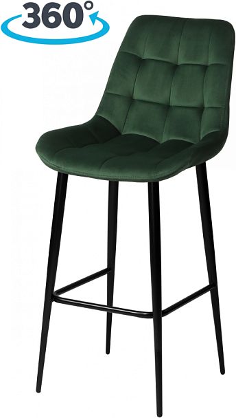 Комплект барных поворотных стульев Эйден, Confetti deep forest/черный, 4 шт. - Вид 1