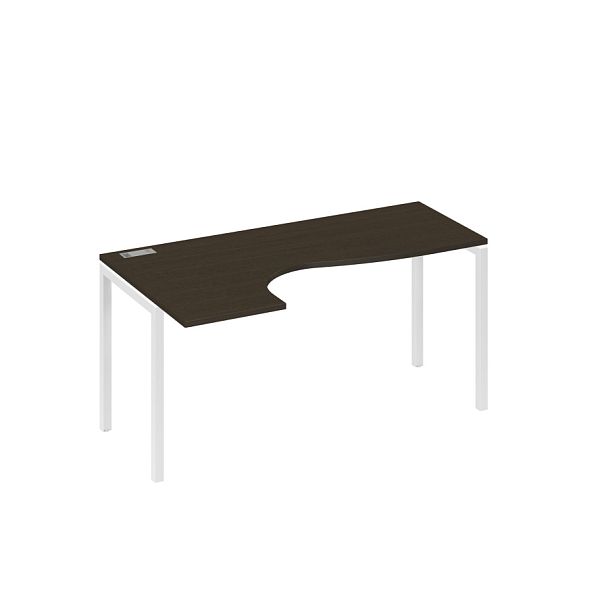 Стол эргономичный левый "Классика" на металлокаркасе DUE A4 А4 Б2 035 БП венге / металлокаркас белый - Вид 1