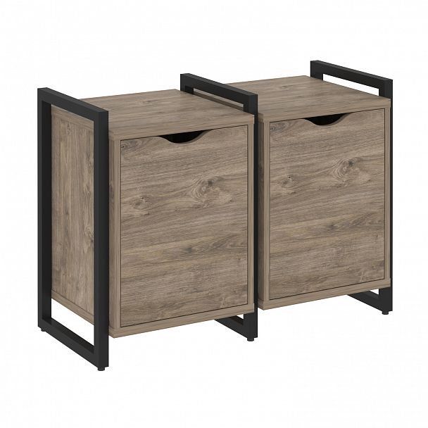 Тумба на опорах наборная "Loft" VR.L-TN-2.O тиквуд темный/черный - Вид 1