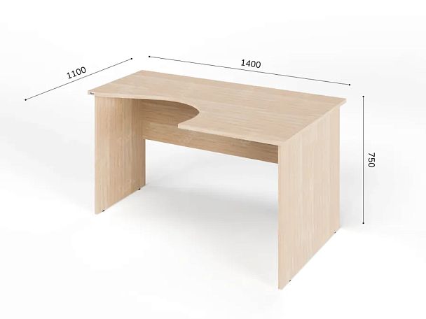 ЛАЙТ / LIGHT RLG005-14x11R Угловой стол 140x100x75 Дуб Сонома - Вид 3