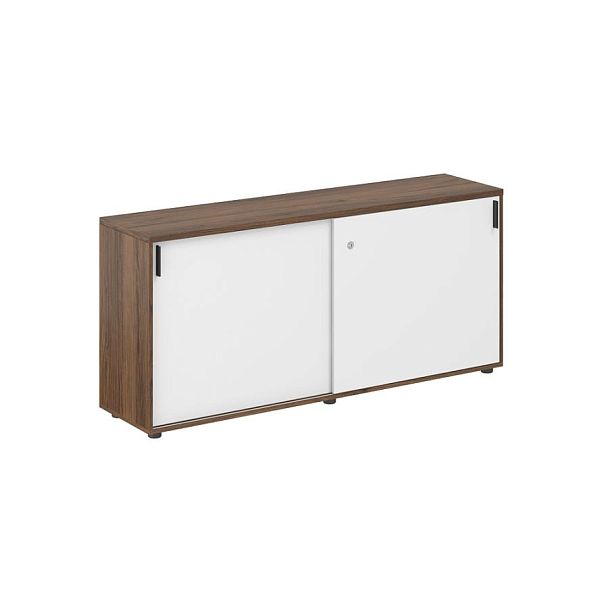 Шкаф купе 1638х400х750 низкий, с замком / корпус цвет: дуб модена, фасады: белый Сигма / Sigma - Вид 1