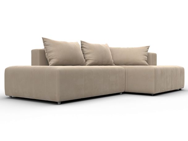 Диван угловой Лига-103 НПБ угол правый Велюр бежевый - Вид 3