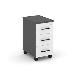 Стайл Проджект Тумба мобильная з/с ЛХДФ SN.TM-004 Антрацит/Антрацит/Белый/Черный Ручки 320*460*611 - Фото предпросмотра