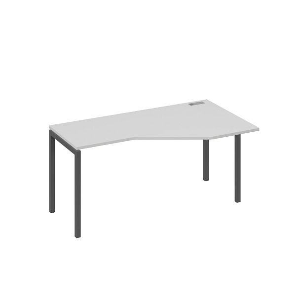 Стол эргономичный правый "Техно" на металлокаркасе DUE A4 А4 Б2 056 БП серый / металлокаркас антрацит - Вид 1