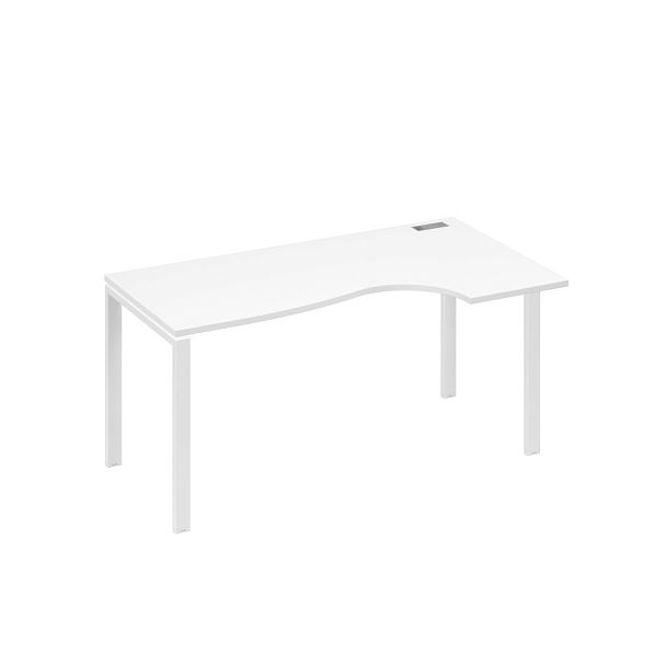Стол эргономичный правый "Классика" на металлокаркасе UNO A4 А4 Б1 046 БП белый премиум / металлокаркас белый - Вид 1