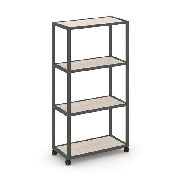 Shelf Mobile Стеллаж 4 уровня 1 секция VR.LT-STK-401.12 Денвер Светлый/Металл Антрацит 1200*400*1523 - Вид 1