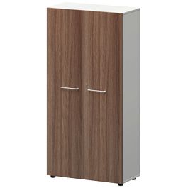 Шкаф высокий закрытый СМШ48F(Б) Темный шимо/Белый 792x362x1595 Кортез - Фото предпросмотра