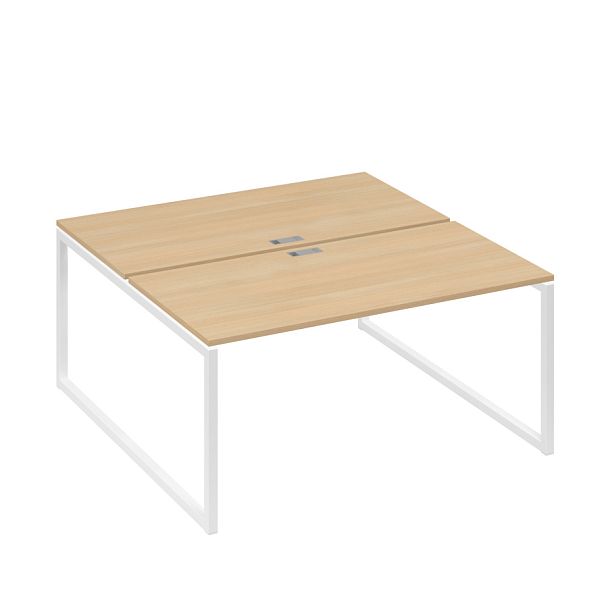 Станция (2х160) рабочая на каркасе QUATTRO A4 А4 Б4 178 БП натуральный дуб / металлокаркас белый - Вид 1