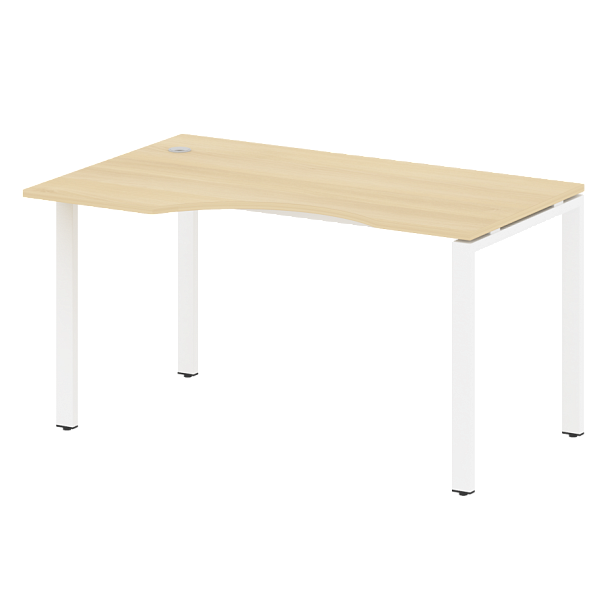 Metal System Стол криволинейный левый на П-образном м/к БП.СА-2 (L) Акация/Белый металл 1400*900*750 - Вид 1
