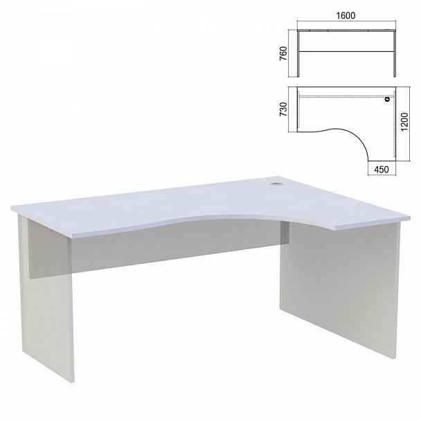 Стол эргономичный ЧАСТЬ 1 "Арго", 1600х1200х760 мм, правый, серый - Вид 1
