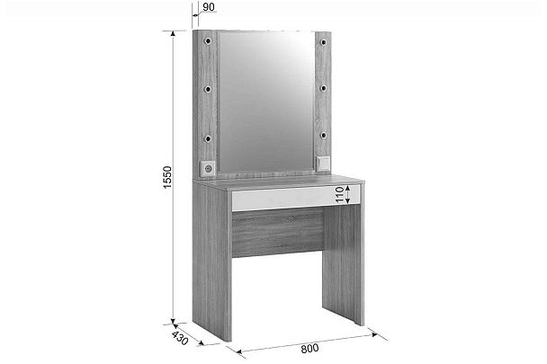 Спальный гарнитур Зара К4 К4Зара.1623 дуб сонома/белый - Вид 8