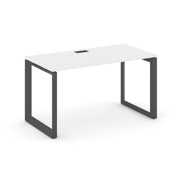 Style Project Next Стол письменный SN-59O.SP-021 Белый/Металл Антрацит/Черный Заглушка 980*800*750 - Вид 1