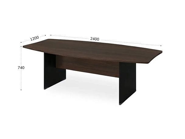 БЕРЛИН / BERLIN Конференц-стол на панельном каркасе 2400х1200х740 Венге/Черный - Вид 2