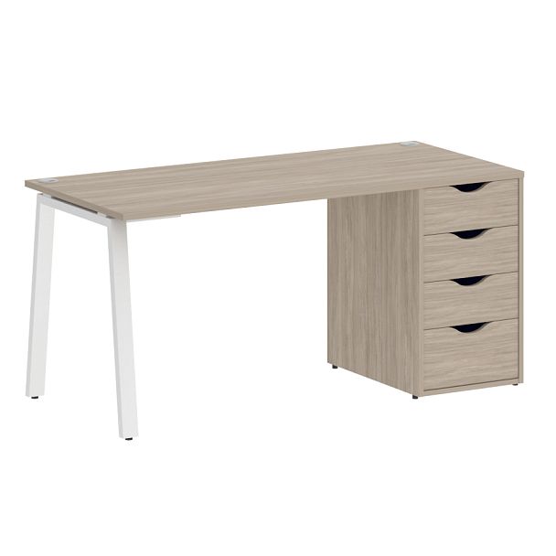 Home Office Стол письменный VR.SP-3-158.4.A Дуб аттик/Белый металл 1580*720*750 - Вид 1