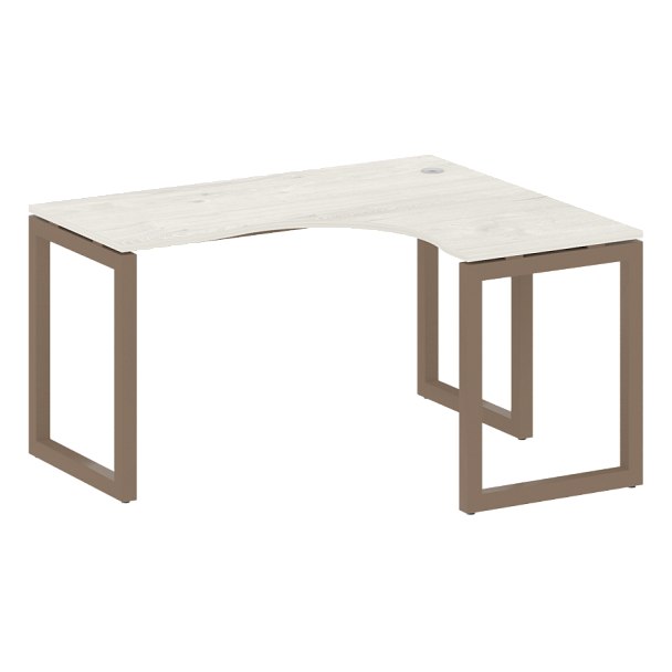 Metal System Quattro Стол криволинейный правый на О-образном м/к 50БО.СА-3 (R) Дуб наварра/Мокко металл 1400*1200*750 - Вид 1