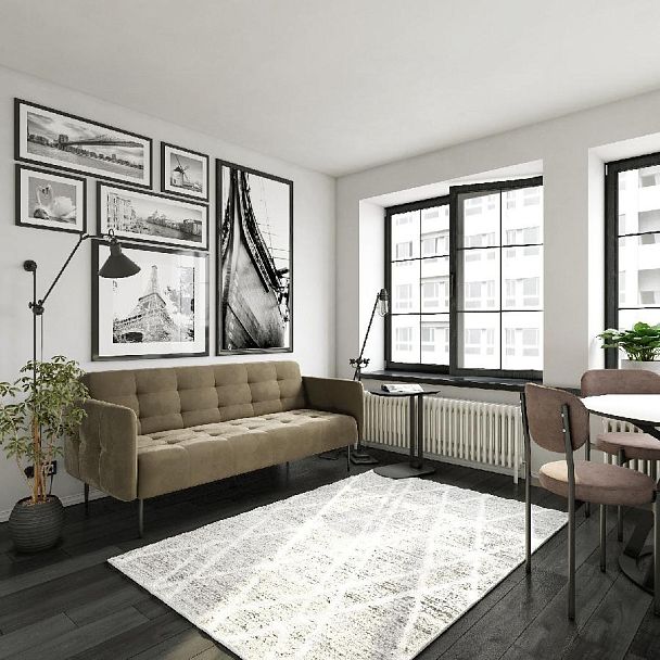 Monaco диван-кровать прямой с подлокотниками, трехместный, бархат пепельно-бежевый 25 - Вид 7