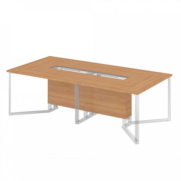 Стол для переговоров на 6 человека прямоугольный "Компьютерные столы"  ПК-ФРМ-СТГ240Х120-В2-24 ольха шагрень - Вид 1