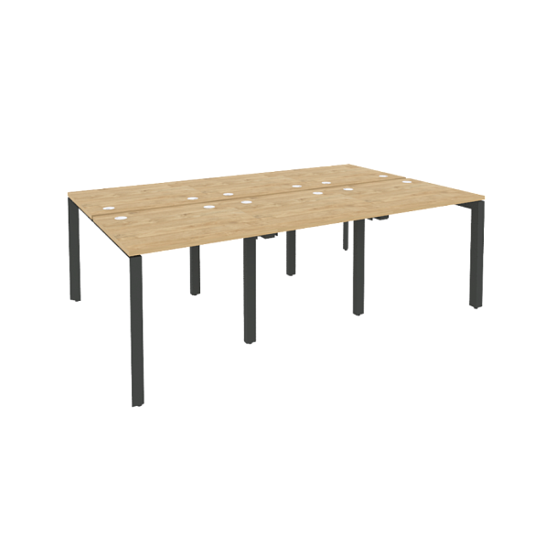 Onix Рабочая станция на П-образном м/к O.MP-D.RS-6.0.7 Тиквуд светлый/Антрацит металл 2340*1475*750 - Вид 1