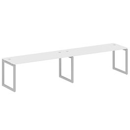 Metal System Quattro Р. ст. на 2 раб. места на О-образном м/к 50БО.СМ-2.5 Белый/Серый металл 3600*720*750 - Фото предпросмотра