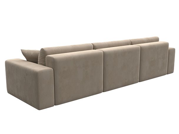 Диван прямой Лига-036 Классик Лонг Велюр бежевый - Вид 6