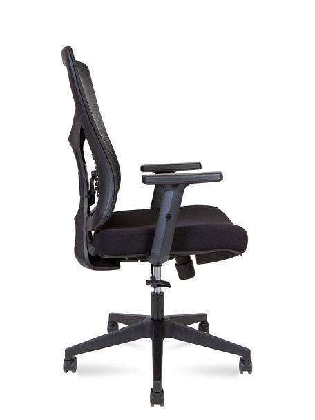 Кресло офисное / Asper LB / черный пластик  / черная сетка / черная ткань - Вид 3