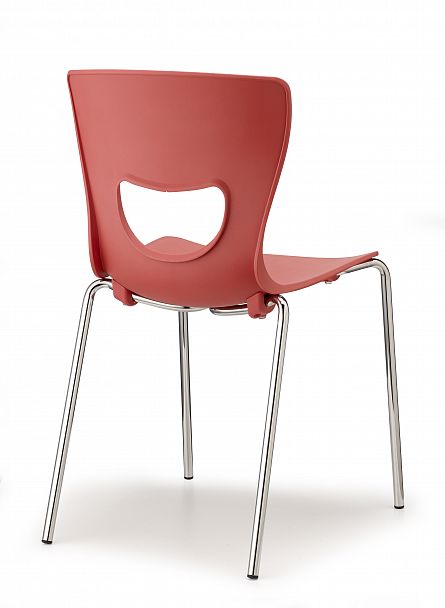 Стул PLUTO (4 ножки) каркас хром, синий - Вид 3