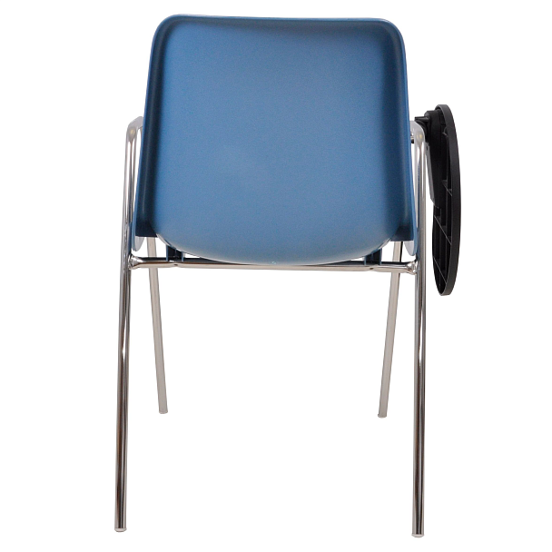 Стул Vicenza (4 ножки с подлокотниками + столик TLT), каркас хром, светло-синий, РП+ИК - Вид 4