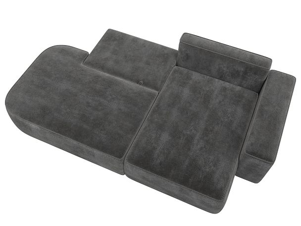 Диван угловой Лига-065 угол правый Велюр серый - Вид 8