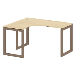 Metal System Quattro Стол криволинейный левый на О-образном м/к 50БО.СА-3 (L) Акация/Мокко металл 1400*1200*750 - Фото предпросмотра