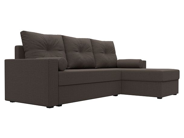 Диван угловой Верона Лайт правый угол Рогожка коричневый - Вид 3