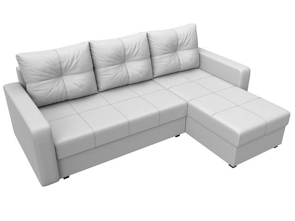 Диван угловой Ливерпуль Лайт правый угол Экокожа белый - Вид 5